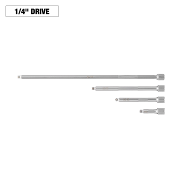 4pc 1/4” Drive Wobble Extension Set