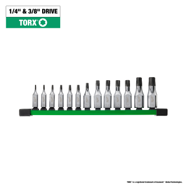 13pc 1/4″ and 3/8″ Drive TORX Bit Socket Set