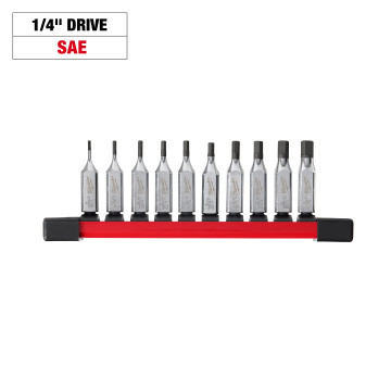 10pc 1/4″ Drive Hex Bit Socket Set – SAE