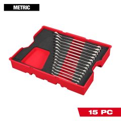15pc. Metric Combination Wrench Set with Tray for PACKOUT&trade; Drawers
